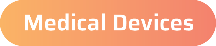 Rounded gradient badge from orange to pink with the white text 'Medical Devices' (category label).